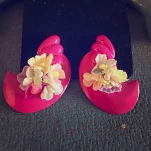 Vintage 80's bright colored earrings